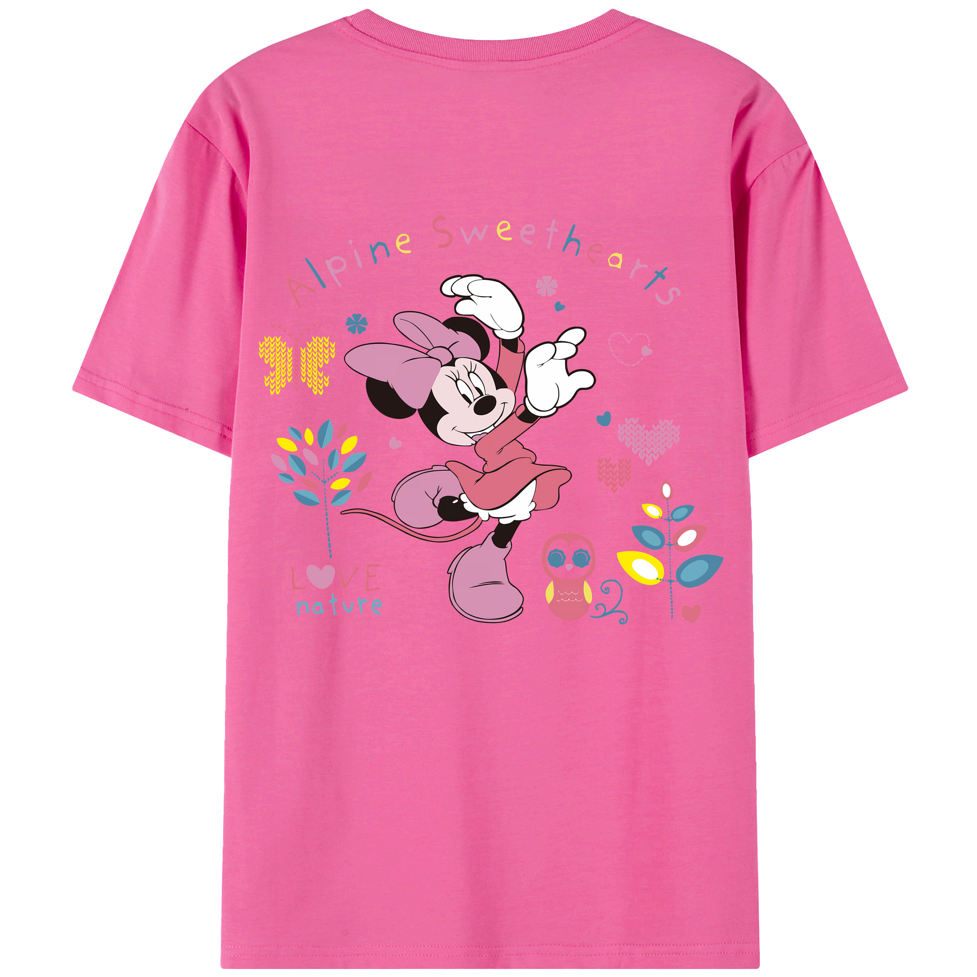 （画像用） ミッキーマウス Mickey Mouse レディース半袖Tシャツ(バックプリント)